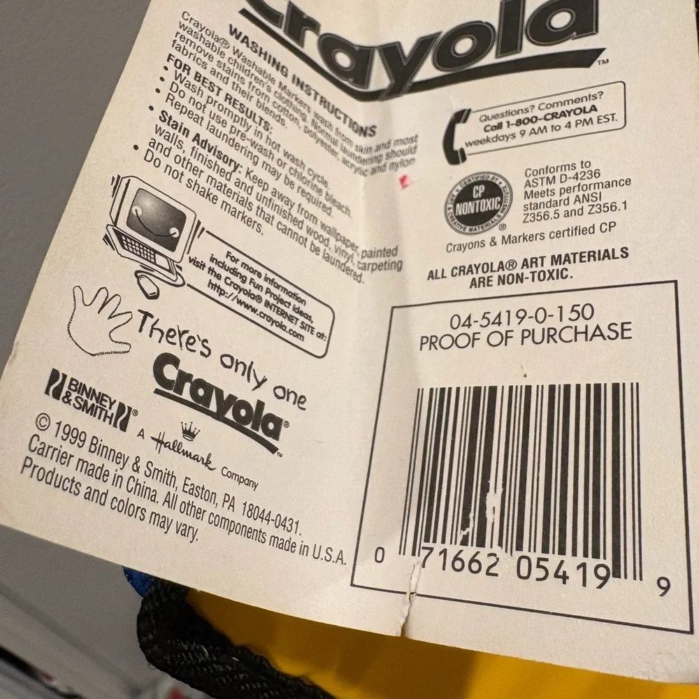 Vintage 1999 Crayola On The Go Color Carrier Lunchbox Travel Case New With Tags